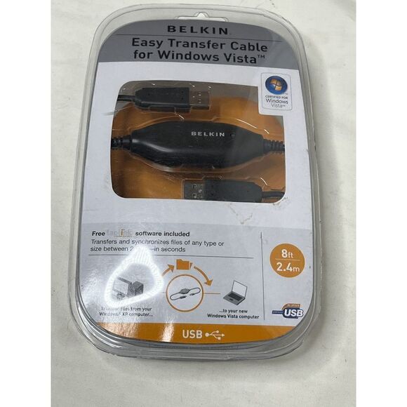 NEW Belkin Easy Transfer Cable for windows Vista 8ft including software - Picture 2 of 6